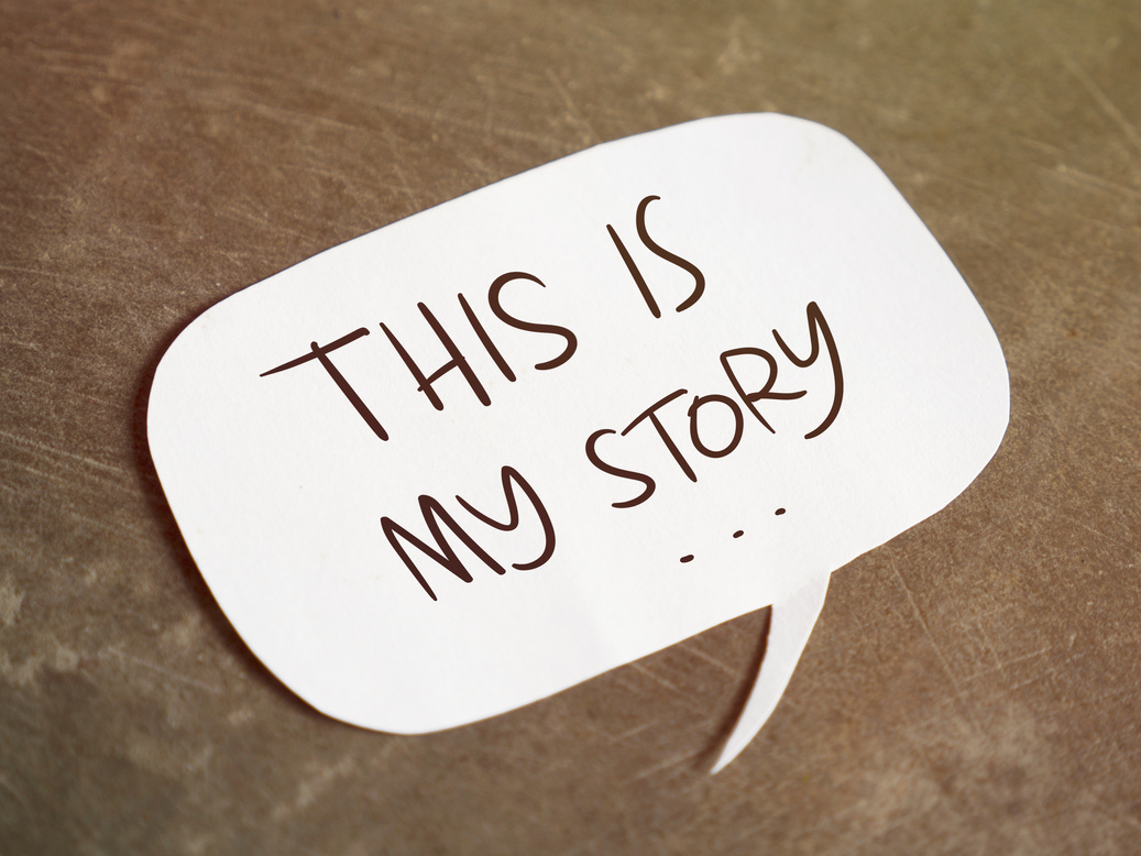 This is my story, text words typography written on paper, life and business motivational inspirational